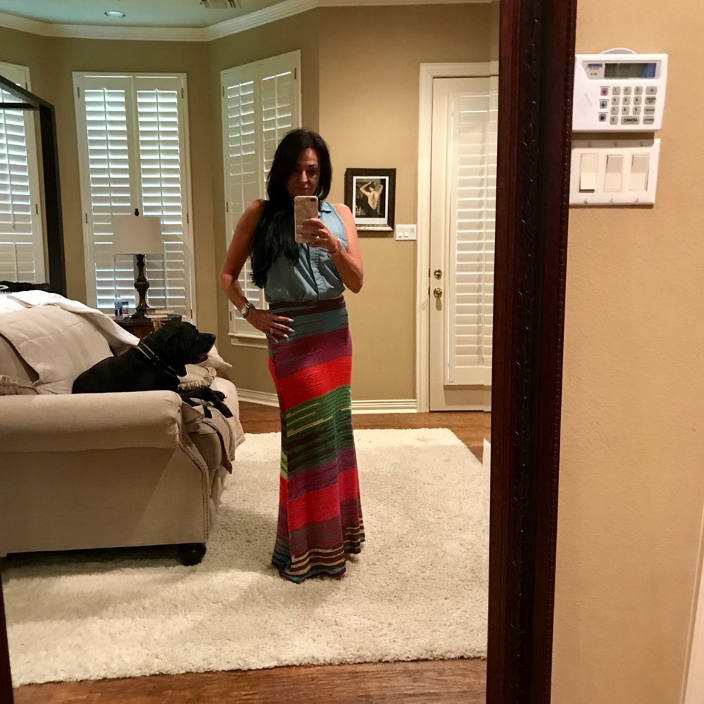 Anthropologie Multi Color Crochet Maxi
